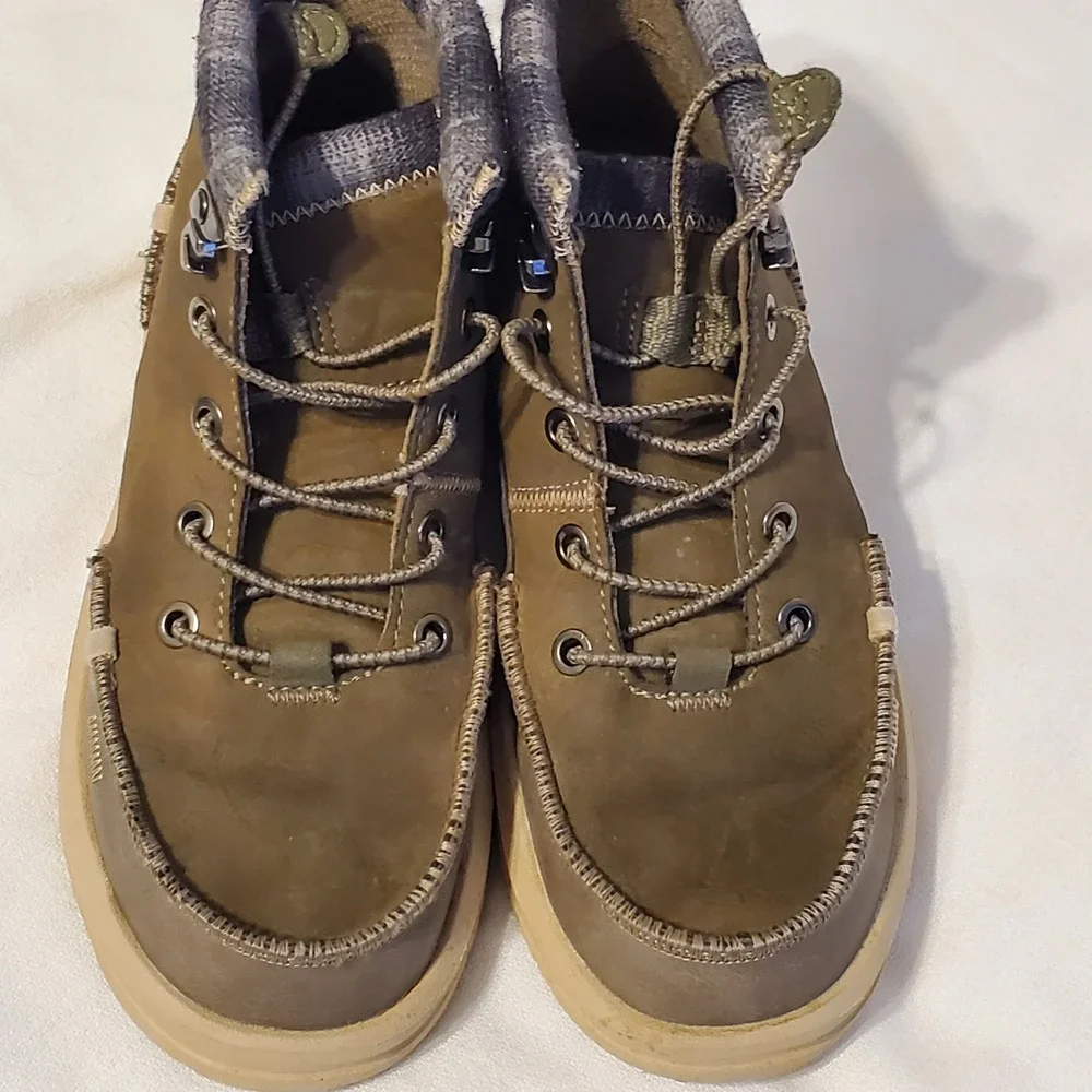 Hey Dude Bradley Y Classic Walnut Brown Kids Ankle Boots Size J2 42139-267